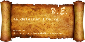 Waldsteiner Etelka névjegykártya